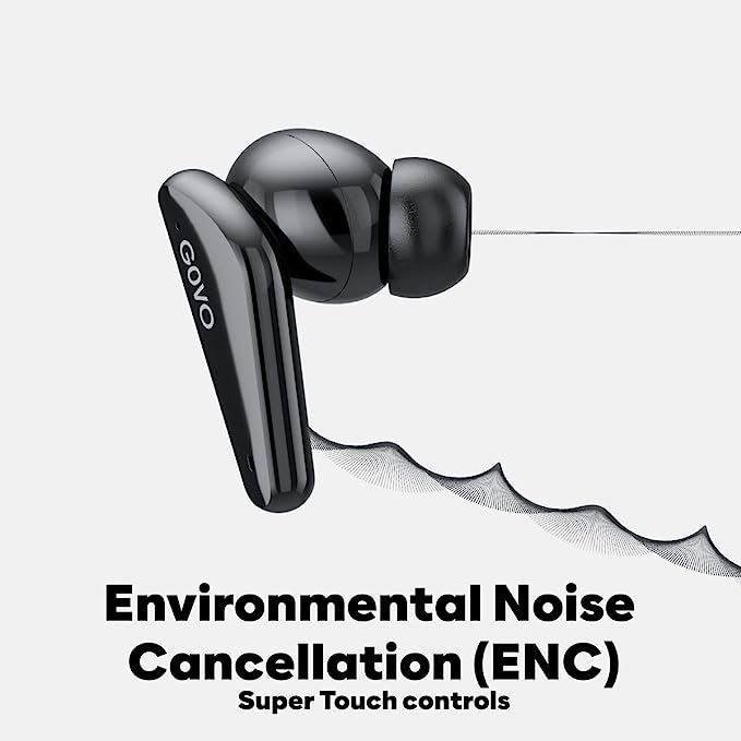 GOVO GOBUDS 600 True Wireless in Ear Earbuds with Mic, ENC, 40H Playtime, Fast Charge, Gaming Mode, Bluetooth V5.2, IPX5, Type C, Super Bass & Touch (Platinum Black) GOVO GOBUDS 600 True Wireless in Ear Earbuds with Mic, ENC, 40H Playtime, Fast Charge, Gaming Mode, Bluetooth V5.2, IPX5, Type C, Super Bass & Touch (Platinum Black)
